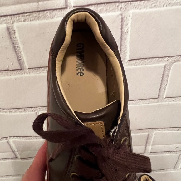 GYMBOREE boys brown lace up leather shoes/size 2 - Picture 8 of 9